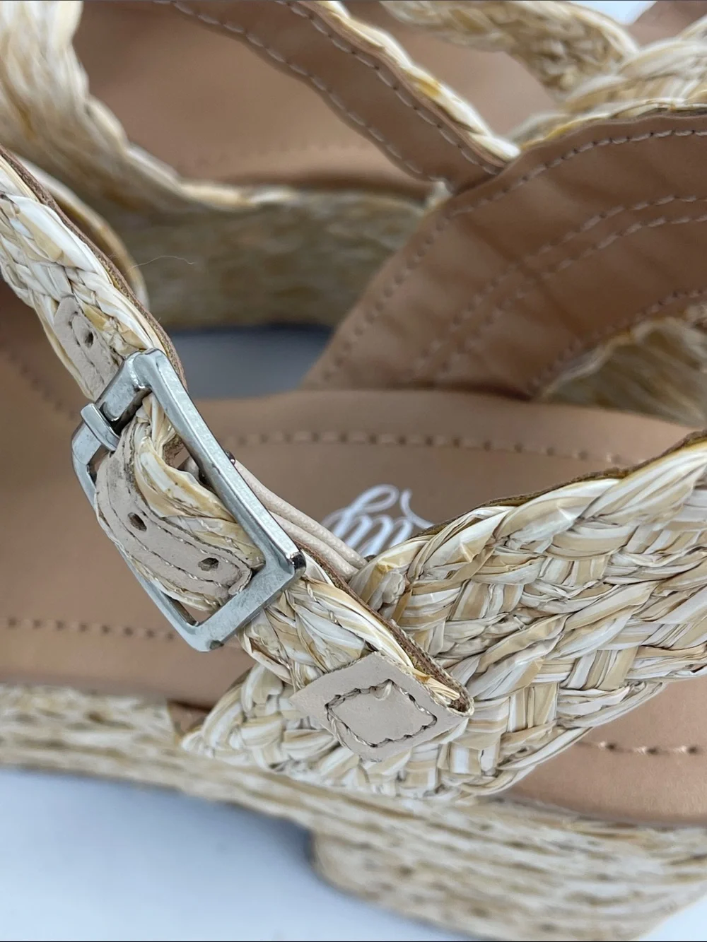 PINK LILY Woven Straw Platform Sandals - Natural SIZE 8.5 NWOT